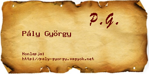 Pály György névjegykártya